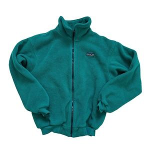 Patagonia Youth Full Zip Sweater Vtg Made USA Size 11/12 Large Green Girls